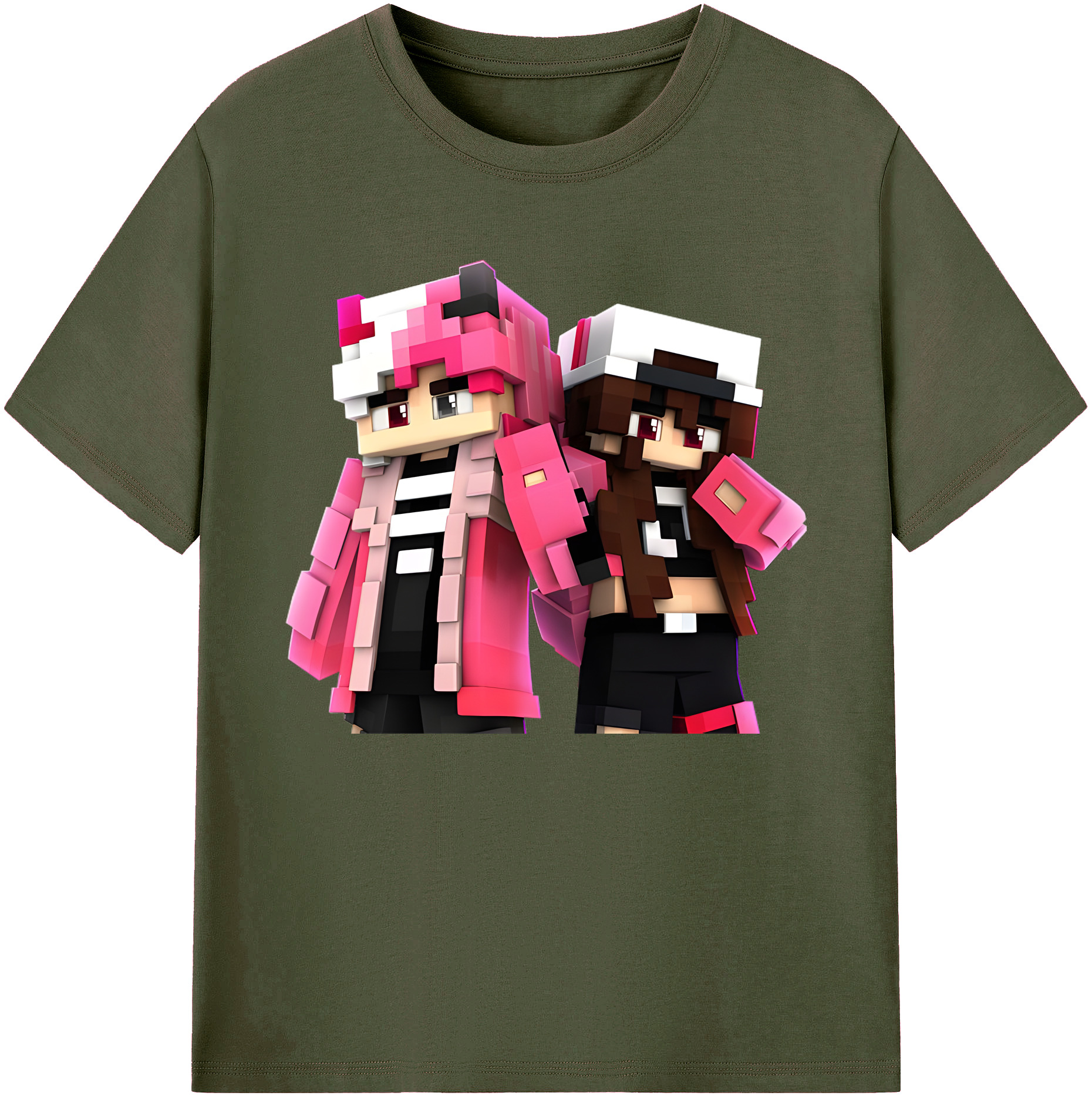 （画像用） マインクラフト ブロックの世界 Minecraft MC Block world 綿100％ メンズ半袖Tシャツ｜肌触りやわらか＆通気性